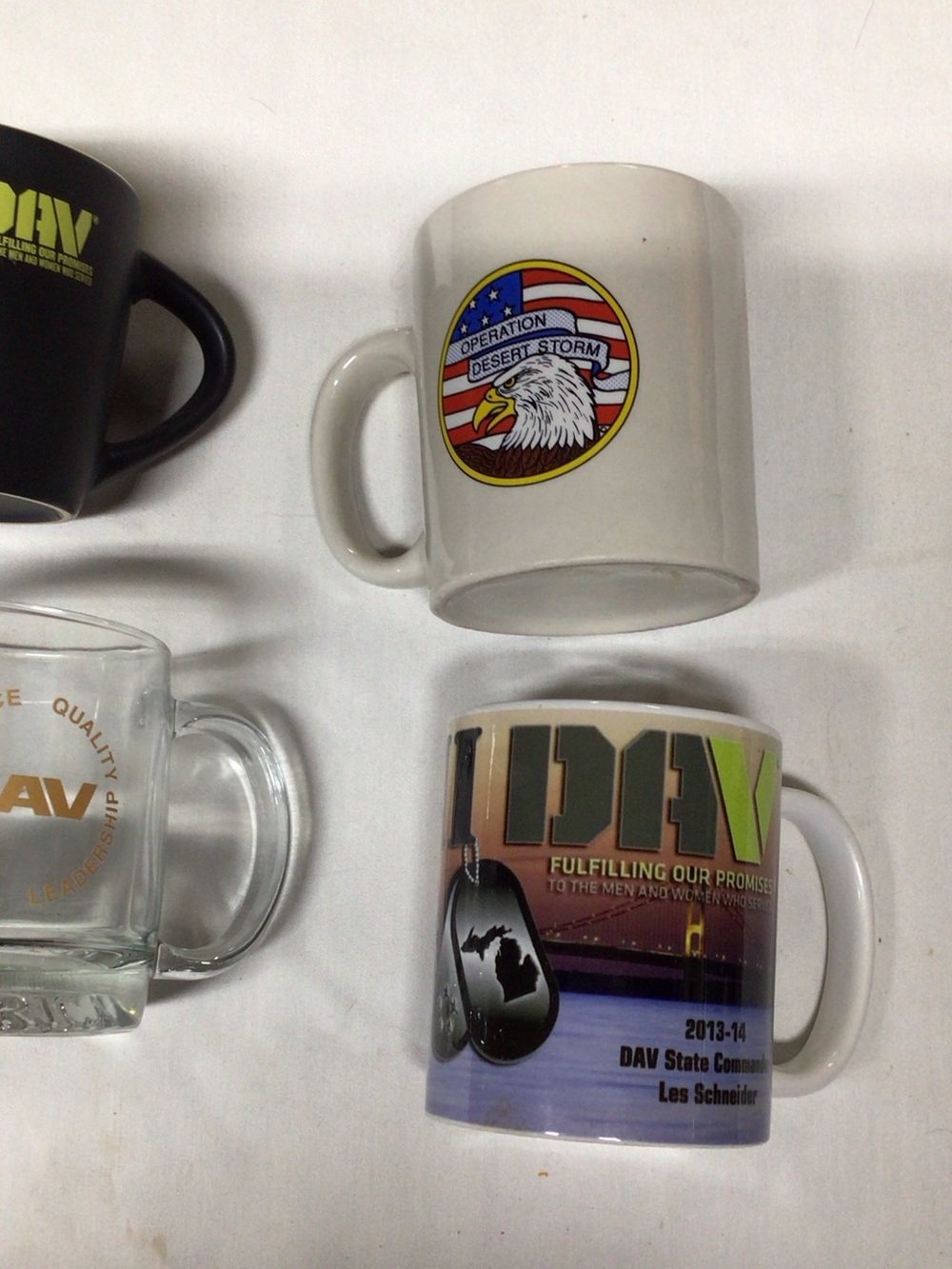 Operation Desert Storm White Ceramic Coffee Mug - Patriotic Eagle Design